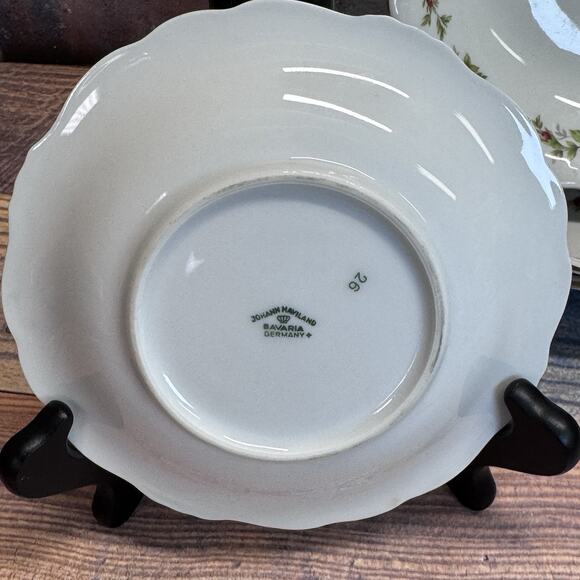 Johann Haviland 7.5” Soup Coupe Bowls Set Of 3 Moss Rose Bavaria Germany + extra - Picture 10 of 12